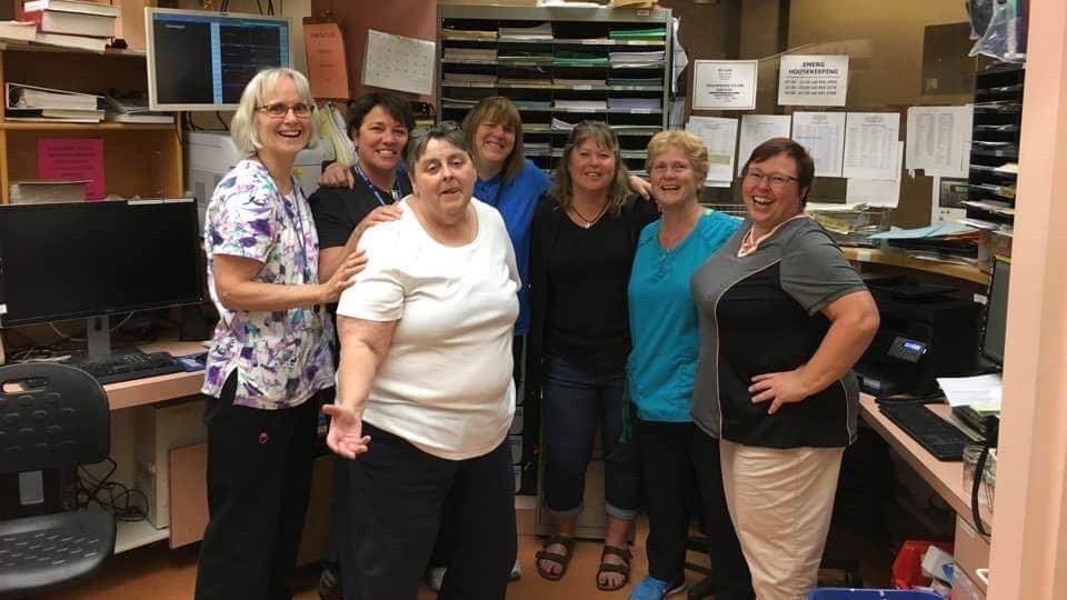Martha Codner, in white at the front, in Stanton's ER. Photo supplied by Jessie Teed
