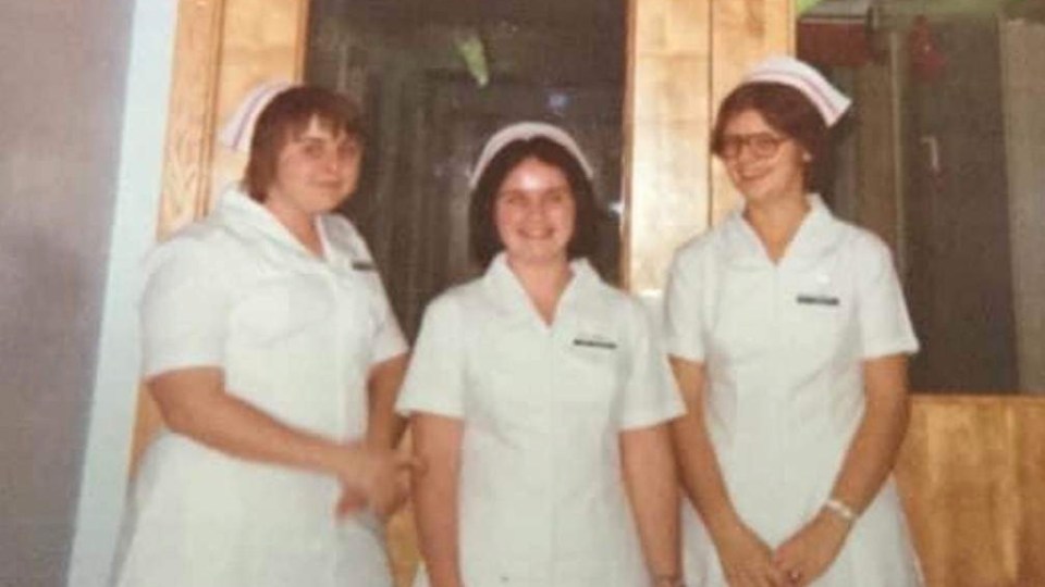 Martha Codner, left, as a young nurse in Yellowknife. Photo supplied by Jessie Teed