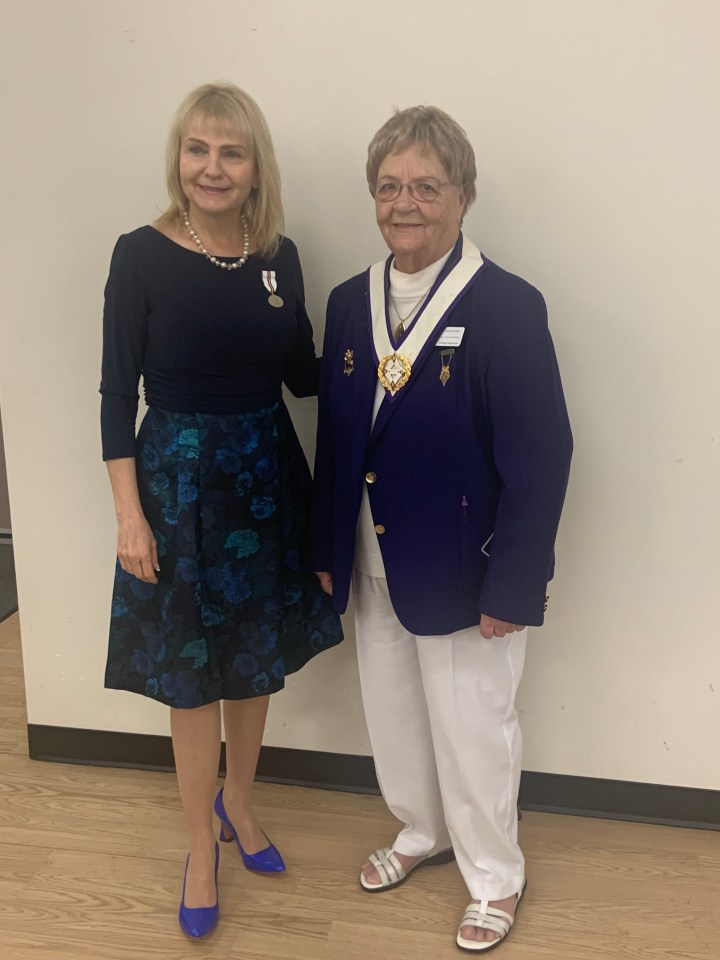 Doreen Kelly, right, with Camrose MLA Jackie Lovely