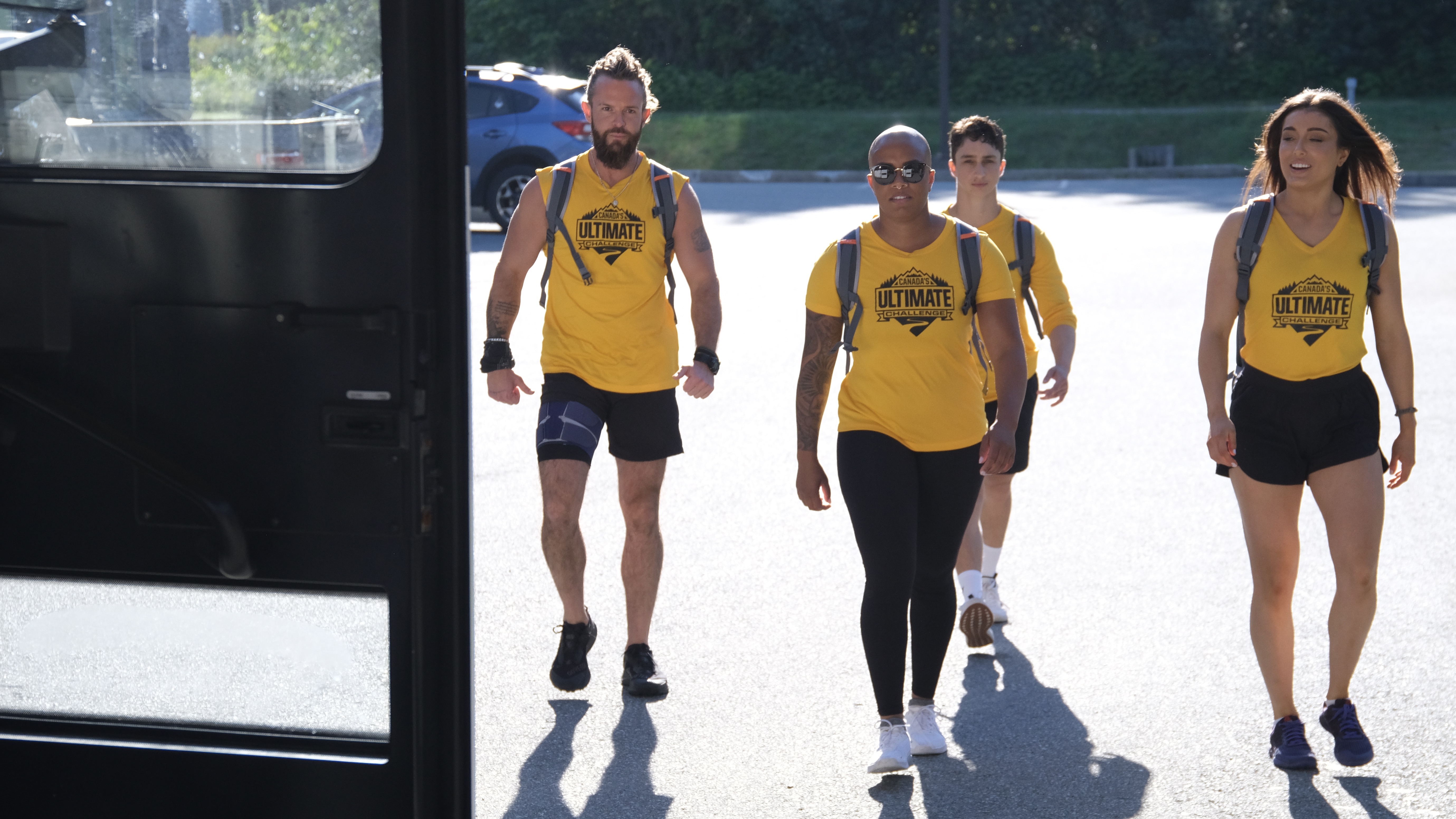 Kate Fabien-Ferrol, second from left, is seen in a CBC publicity image for the show Canada's Ultimate Challenge