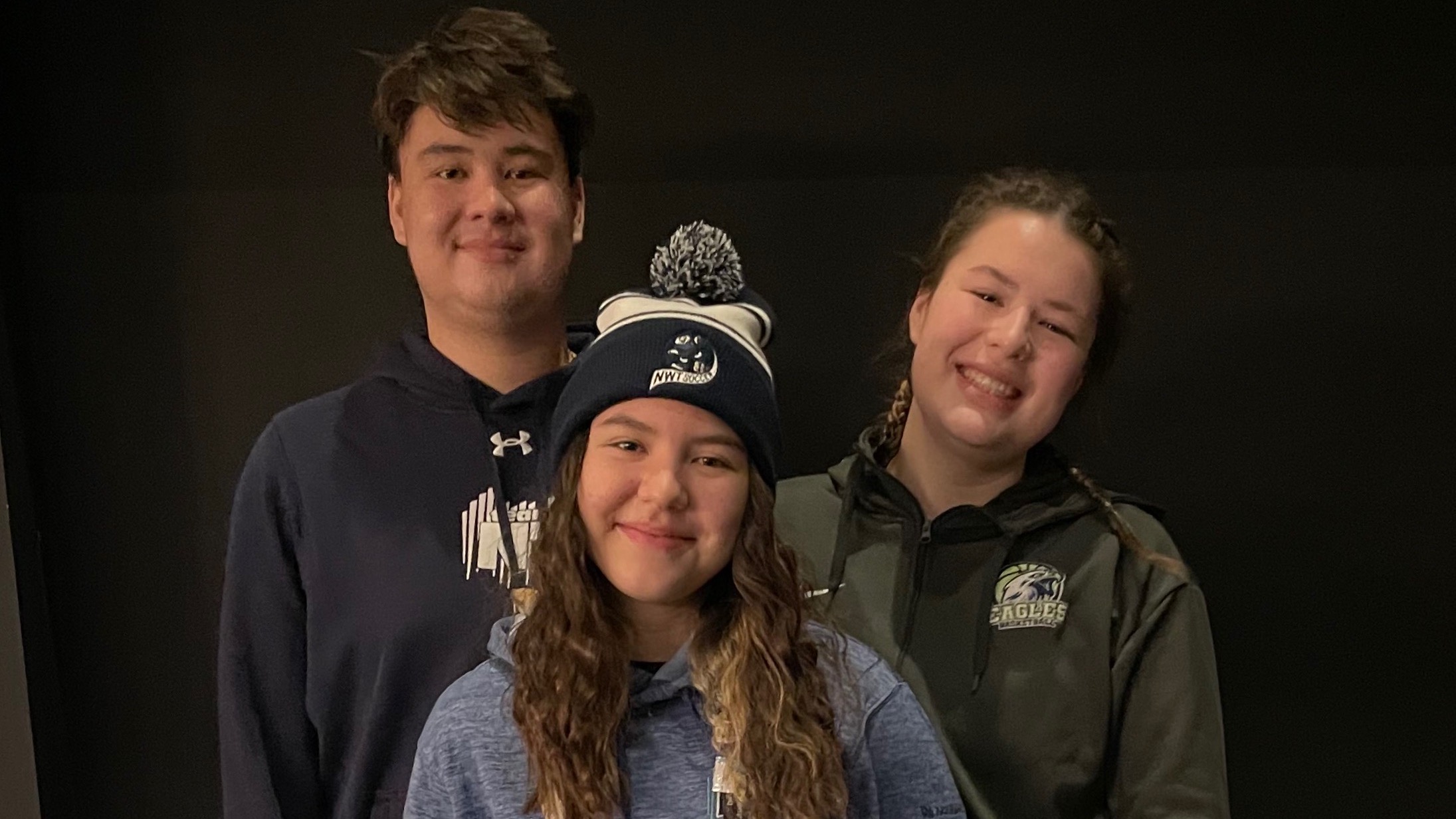 From left, siblings Jack, Isobel and Abby Nevitt
