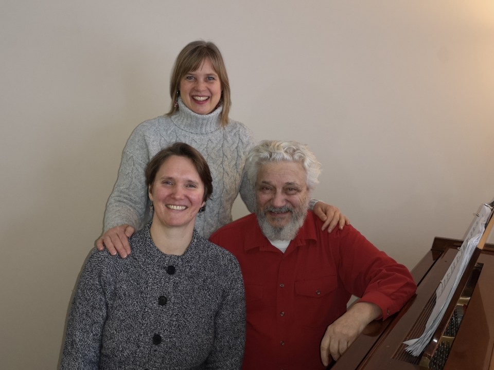 Susan Shantora, back, wth Kara Cherland (front left) and Ary Snyder, all of whom are performing in a February 11 concert at NACC