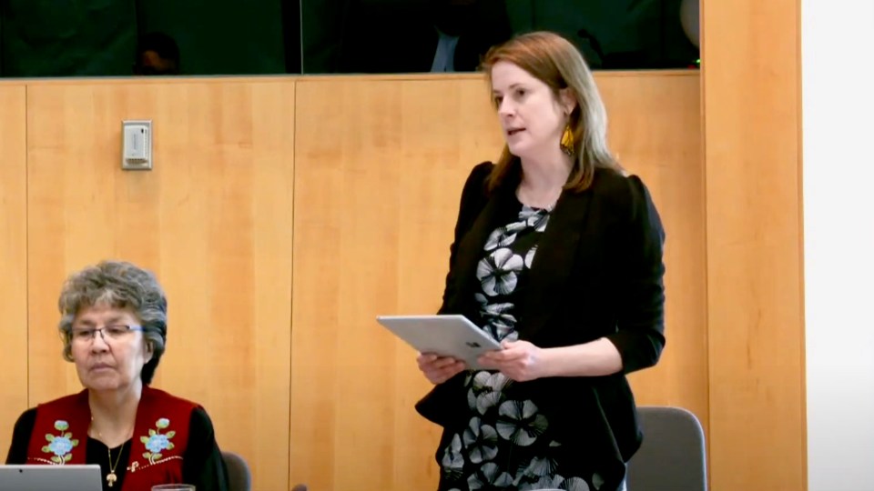 Katrina Nokleby in the NWT legislature on March 7, 2023