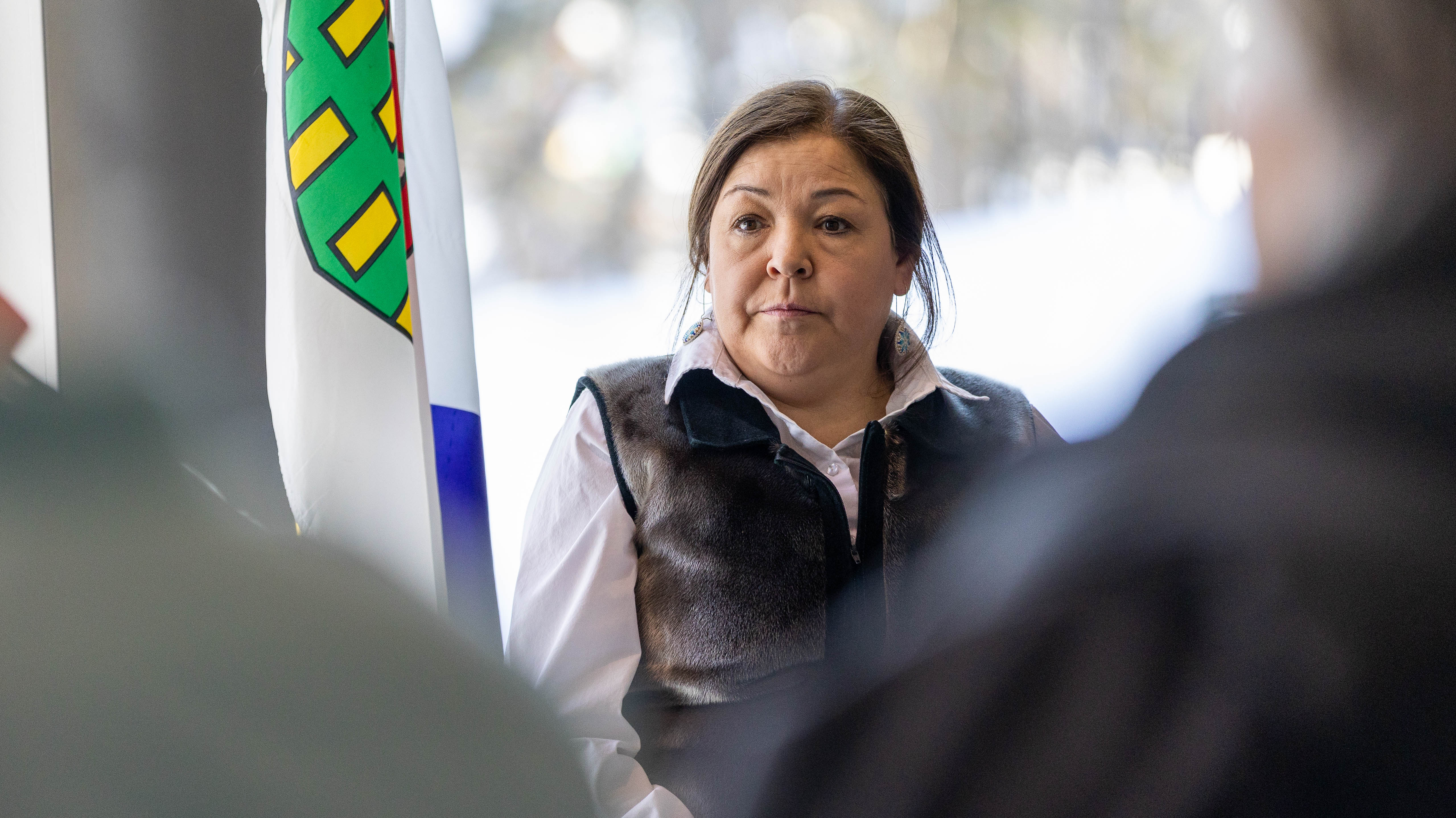Diane Archie at a news conference in March 2023
