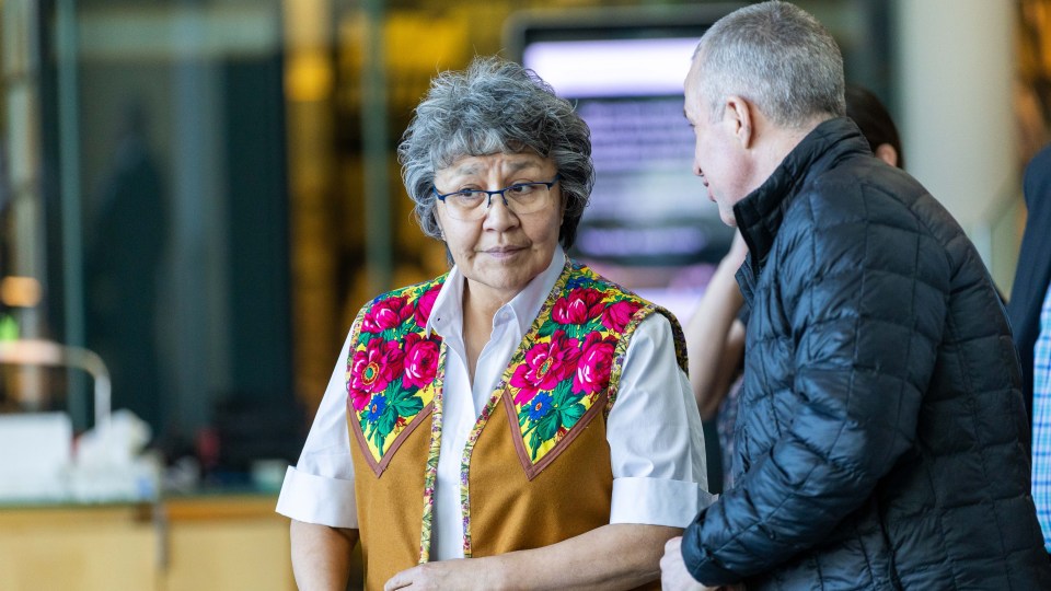 Jane Weyallon-Armstrong at the NWT legislature in March 2023