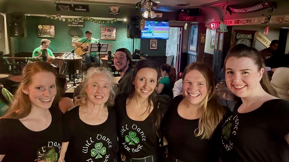 A scene from St Patrick's Day 2023 at the Black Knight in Yellowknife