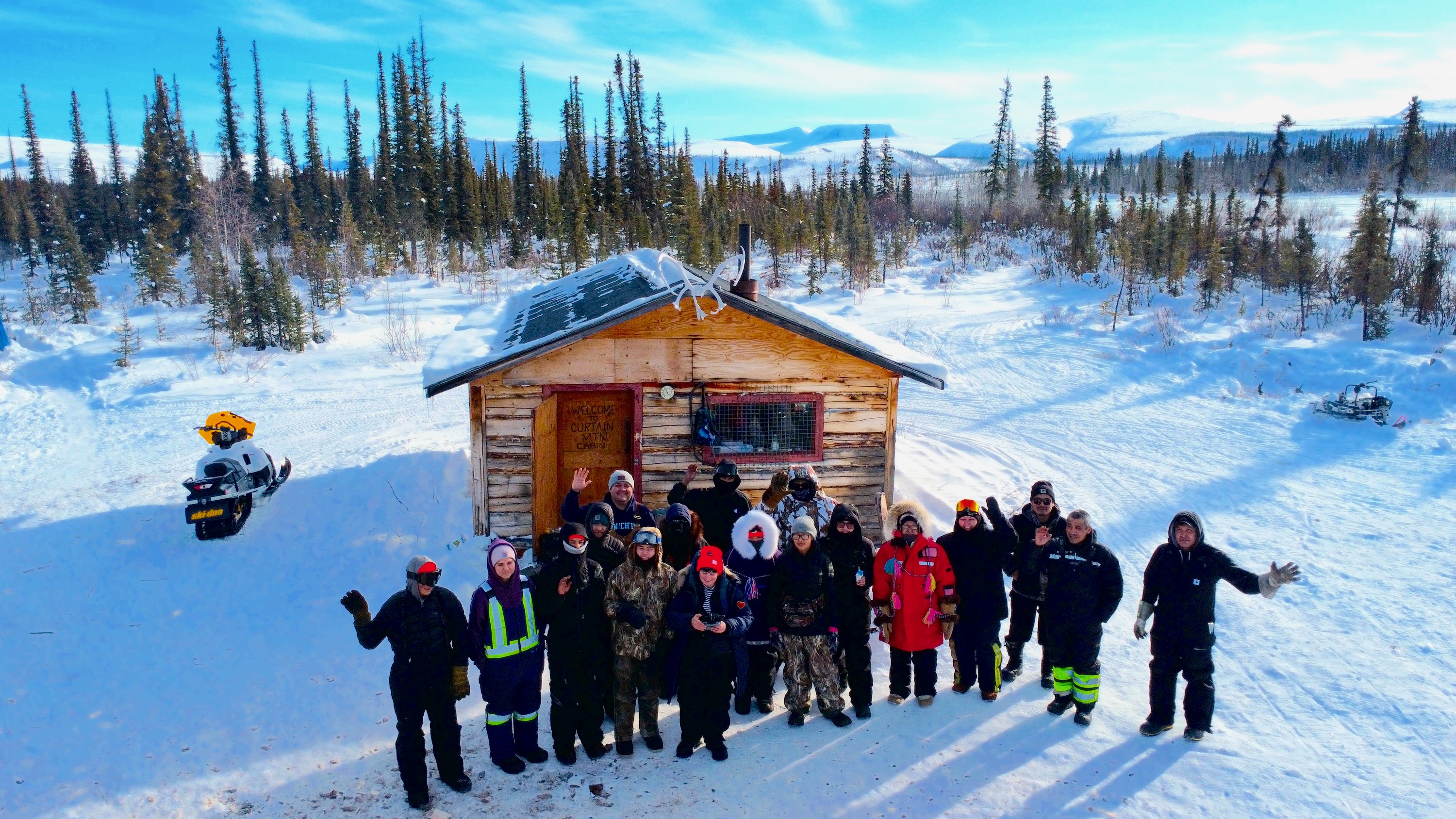 Group members at the Curtain Mountain camp between Fort McPherson and Old Crow