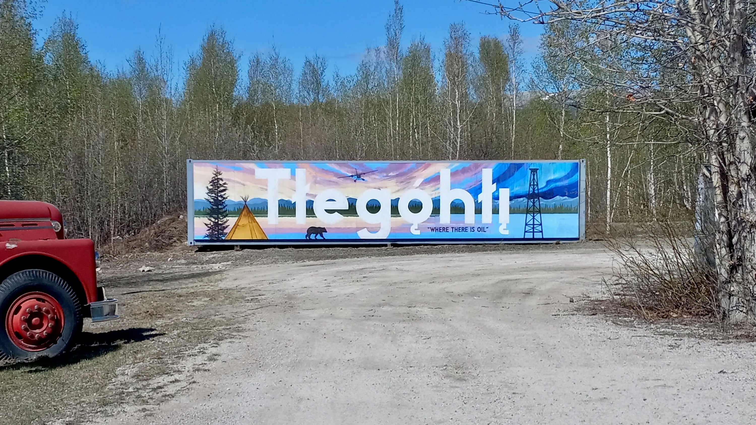 Public art in Norman Wells. Chloe Williams/Cabin Radio