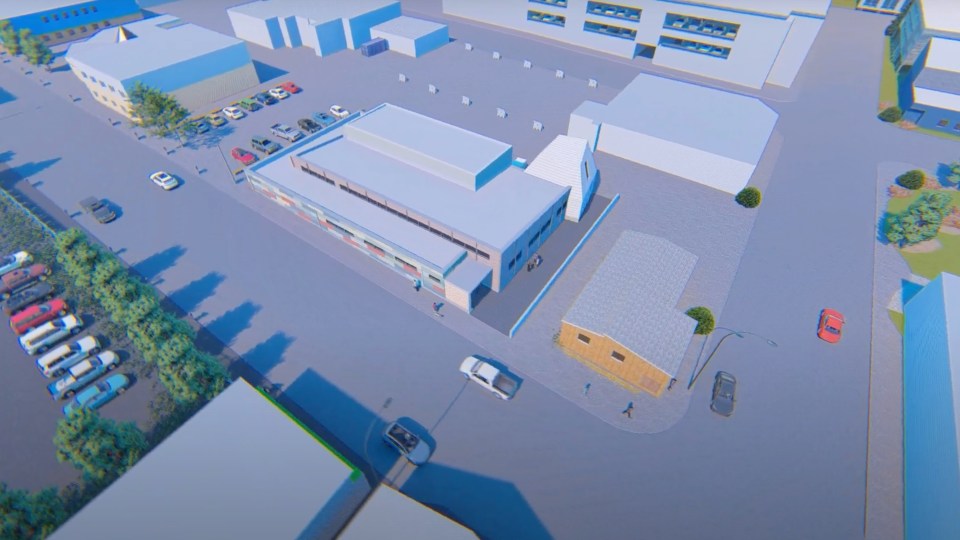 A GNWT-provided rendering shows how a new Yellowknife wellness and recovery centre is expected to fit into the broader downtown landscape
