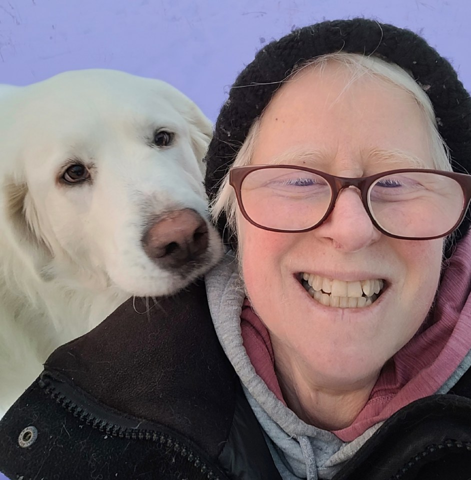 Hélèna Katz with Cassie, a livestock guardian dog