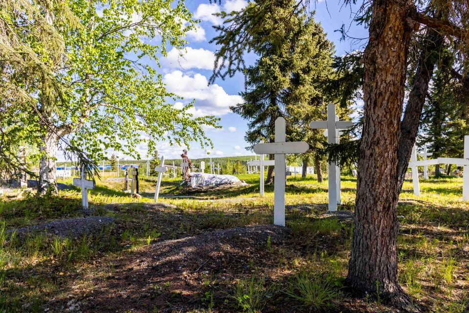 Inuvik's cemetery. Ollie Williams/Cabin Radio