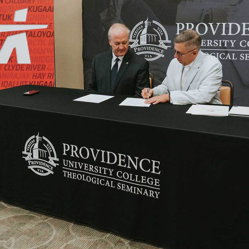 Canadian North and Providence University College sign a partnership agreement. Photo: Canadian North