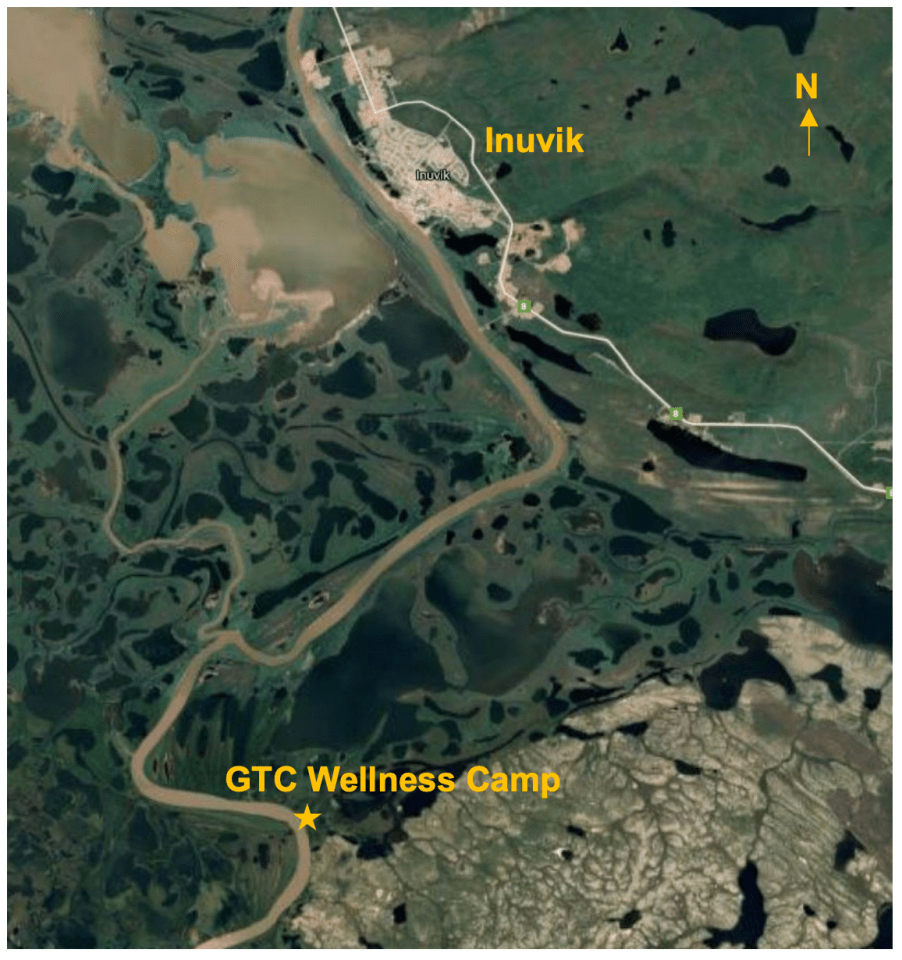 A Gwich'in Tribal Council map shows the wellness centre's location.