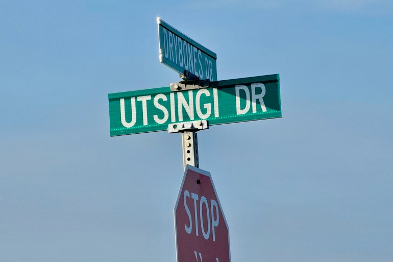 A sign for Yellowknife's Utsingi Drive. Ollie Williams/Cabin Radio
