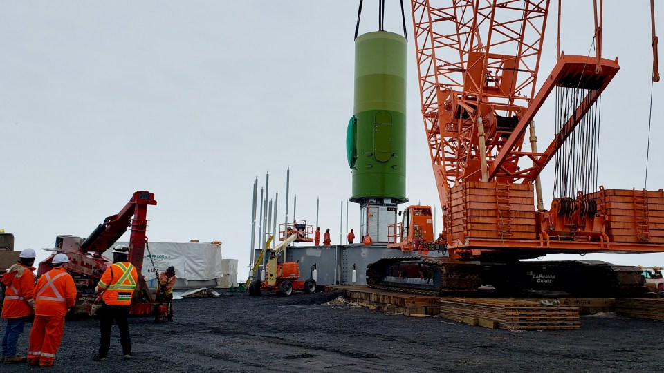 The turbine's base was installed in May 2023. Photo: NTPC
