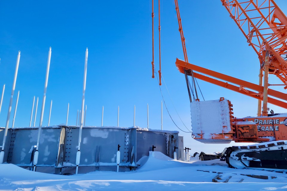A crane was used to assemble the turbine. Photo: NTPC