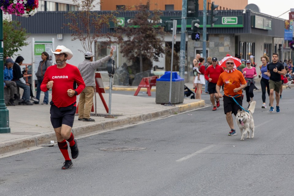 Runners in the Canada Day Mile.