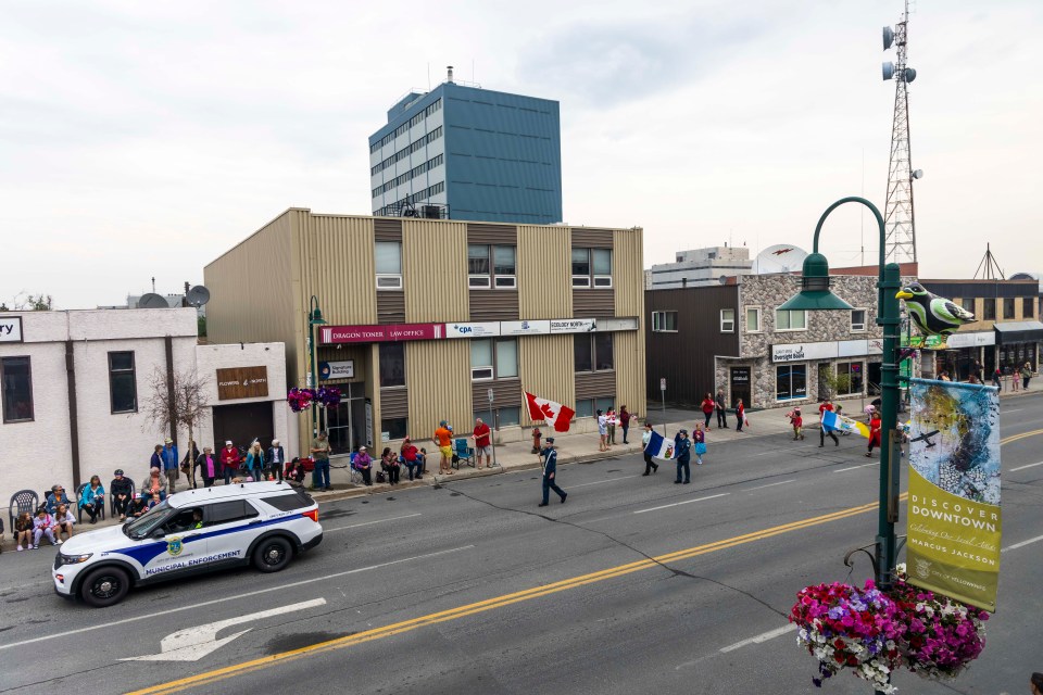 The head of the parade marches down Franklin Avenue.