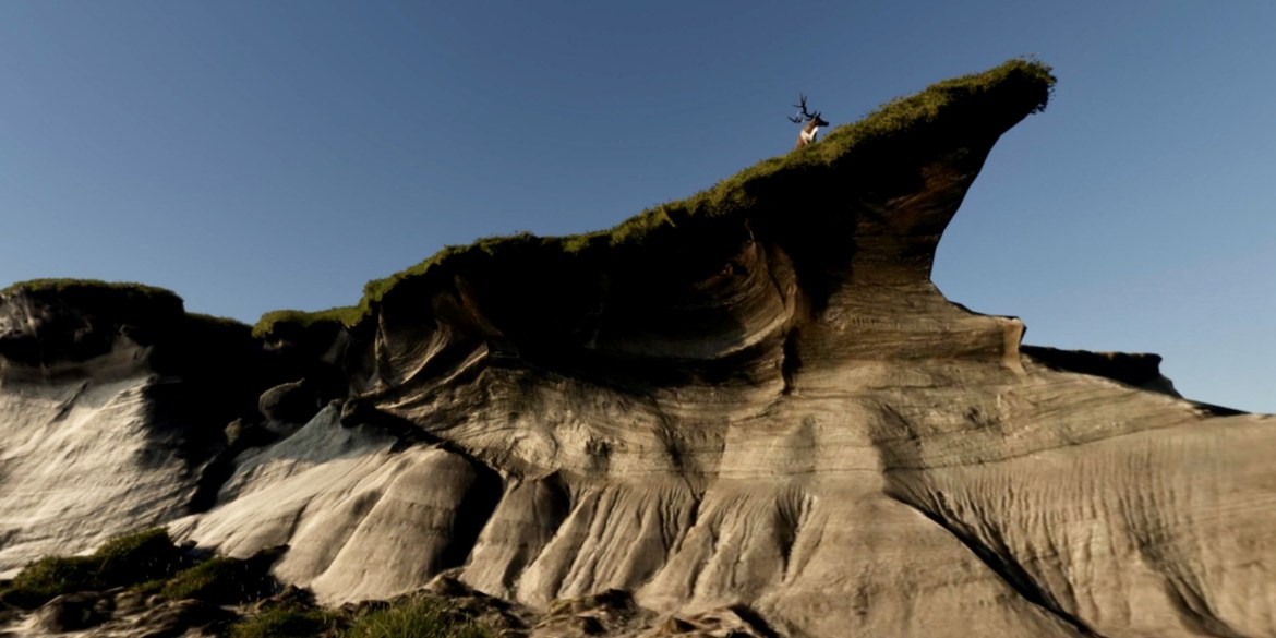 A permafrost slump as seen in virtual reality. Photo: Qikiqtaruk: Arctic at Risk