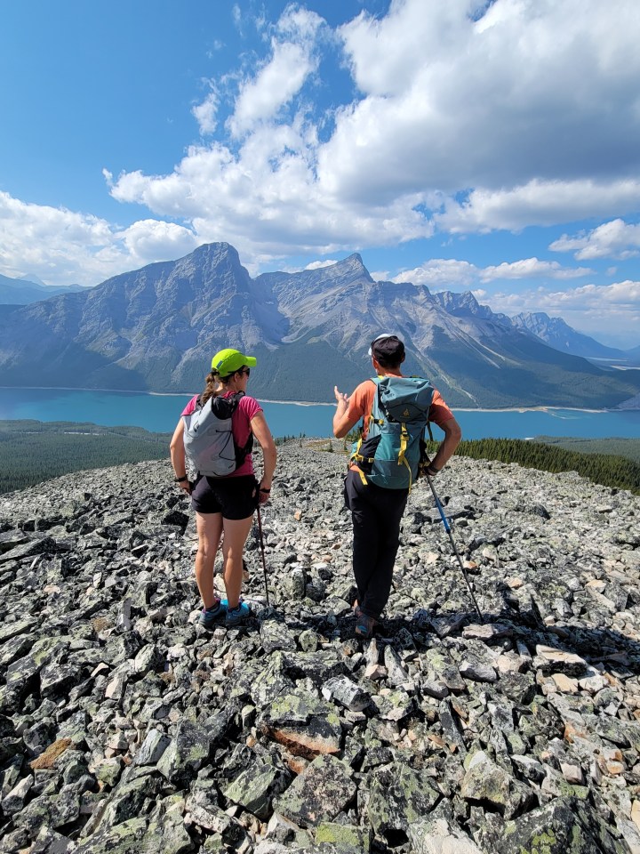 Julia Gyapay and Luca Baraldi hiking in Canmore. Photo: Sara Wong