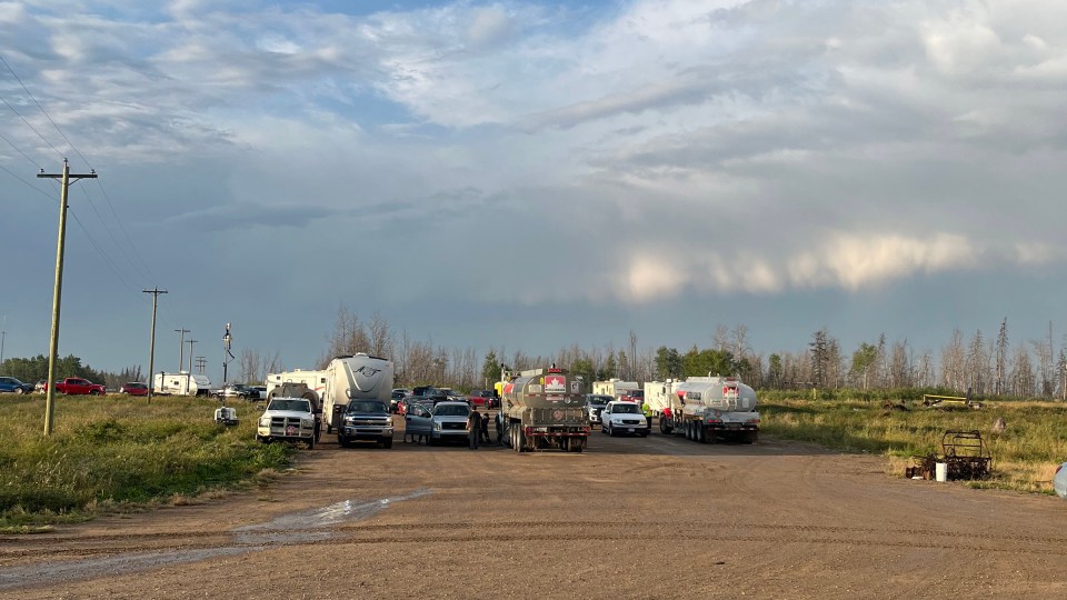 Free gas being given out in Steen River, AB. Photo: Fia Grogono