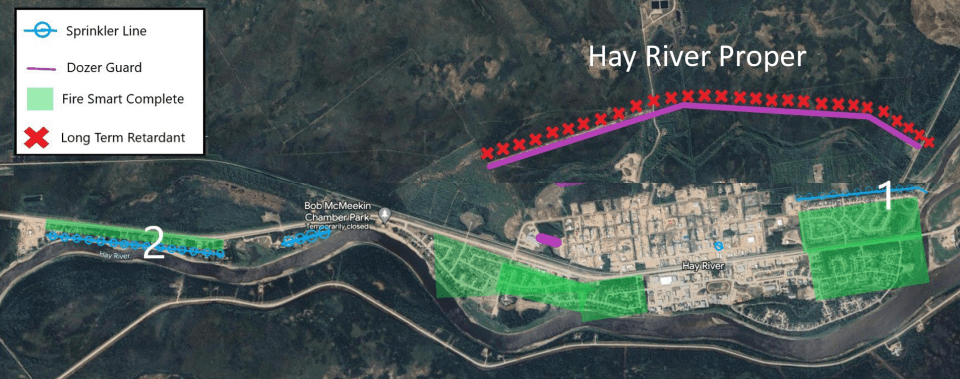 An image from a Town of Hay River document shows wildfire protections as of August 2023.