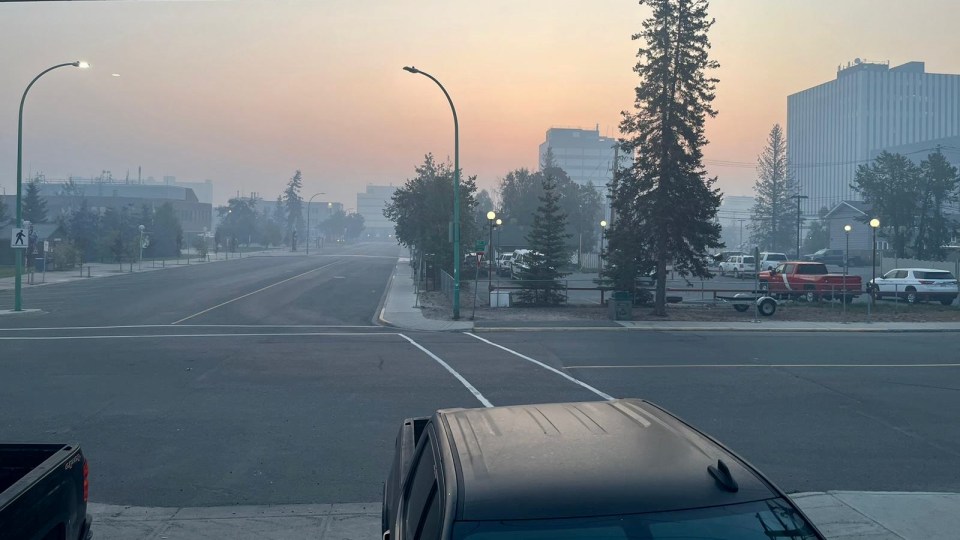 A view of Yellowknife from Park Place before the Home Base group evacuated the city. Photo: Tammy Roberts