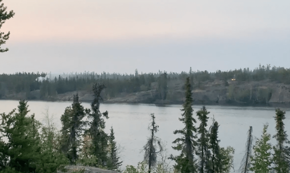 Fires burning near Long Lake on the night of August 15, 2023. Photo: Supplied