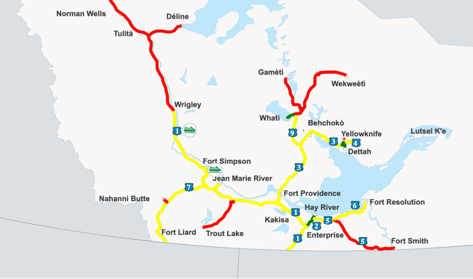 A map of highway conditions as they were on the morning of August 9, 2023.