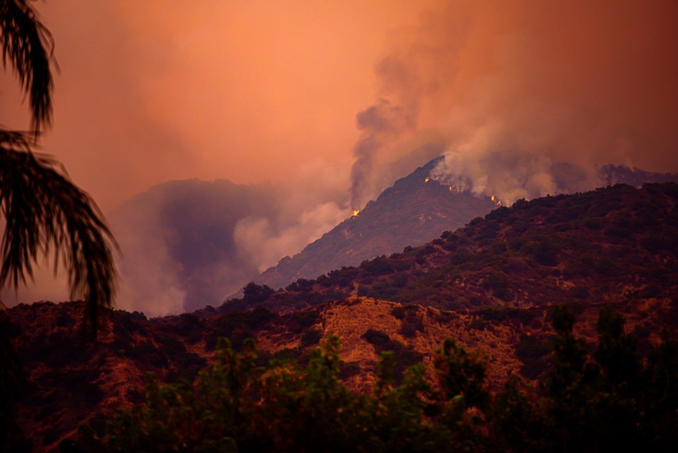 A file image of a wildfire in California