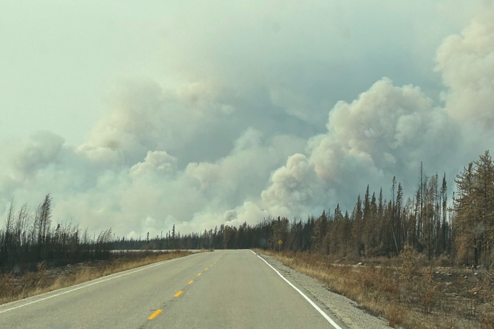 A smoke plume along Highway 1. Photo: Cathie Bolstad