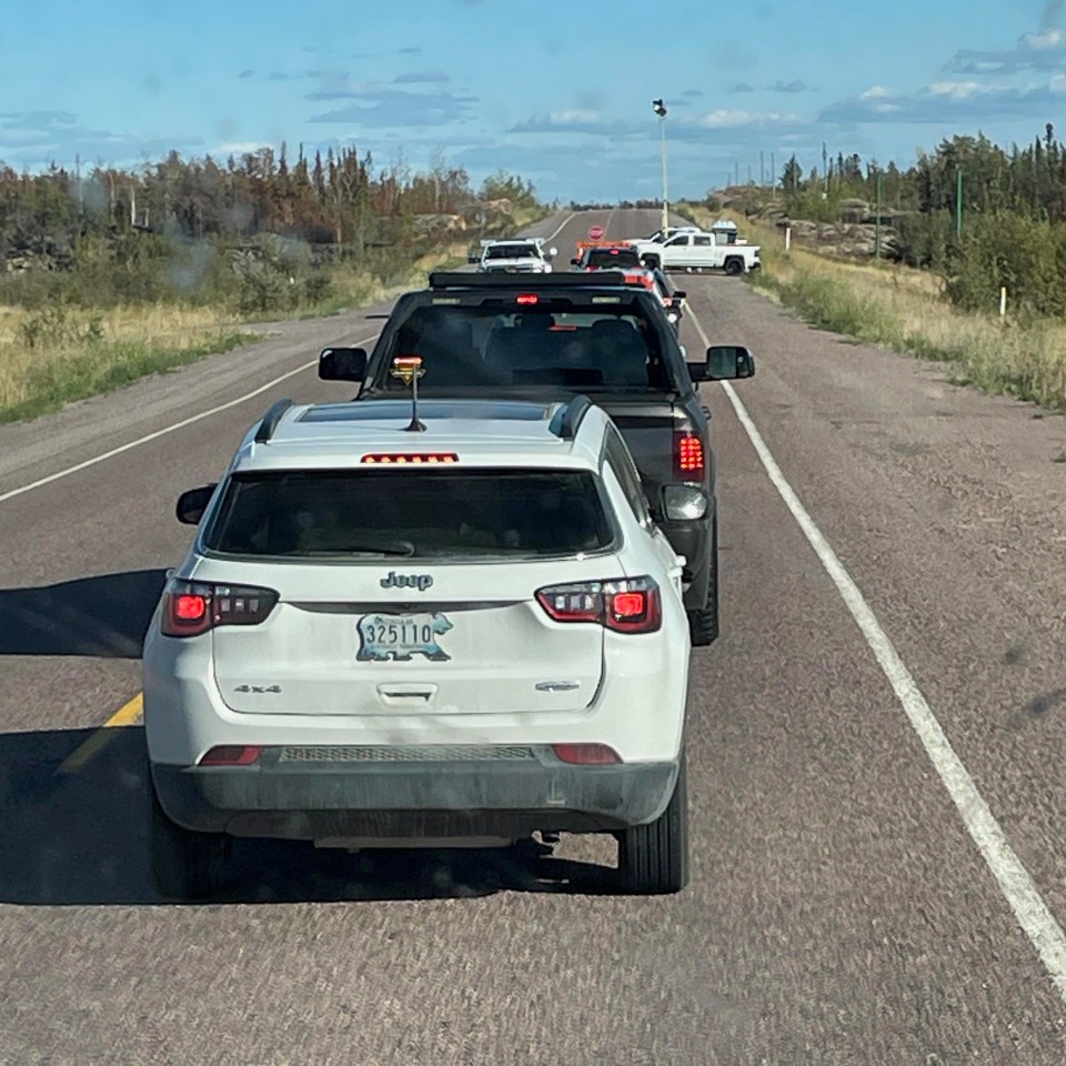 The checkpoint outside Yellowknife. Photo: Candace Meadus