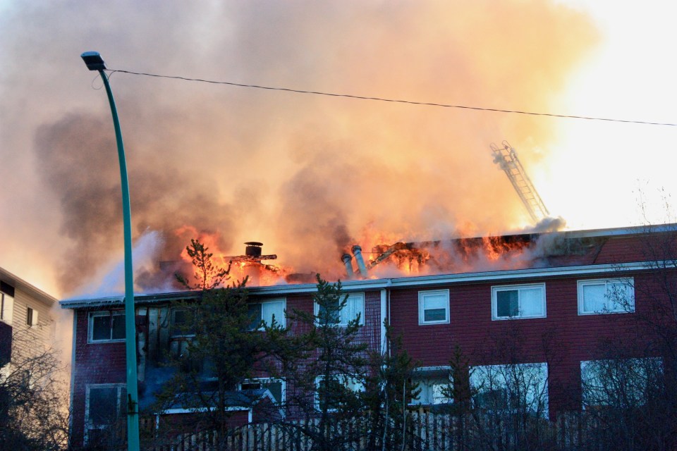 Multiple townhomes were affected. Emily Blake/Cabin Radio