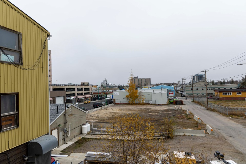 Vacant lots on Yellowknife's 50 Street. Ollie Williams/Cabin Radio