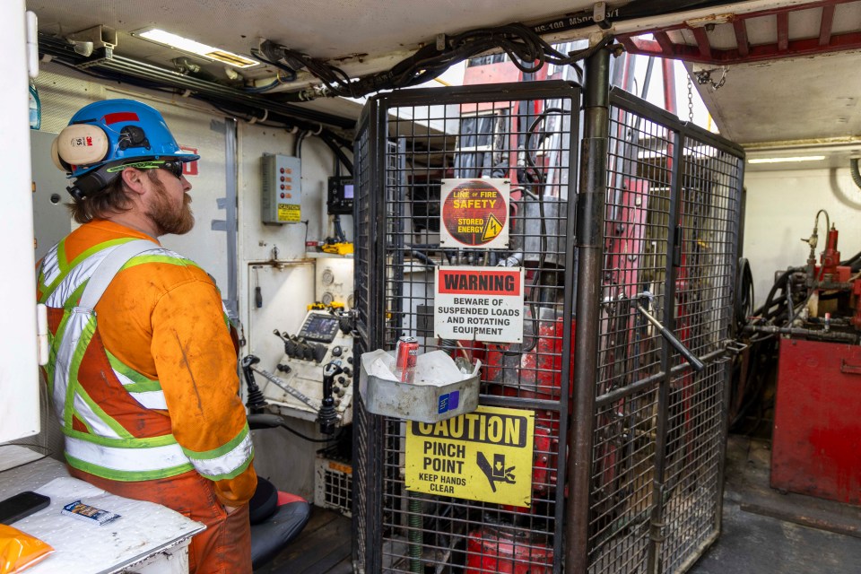 A drill rig south of Yellowknife on October 17, 2023. Ollie Williams/Cabin Radio