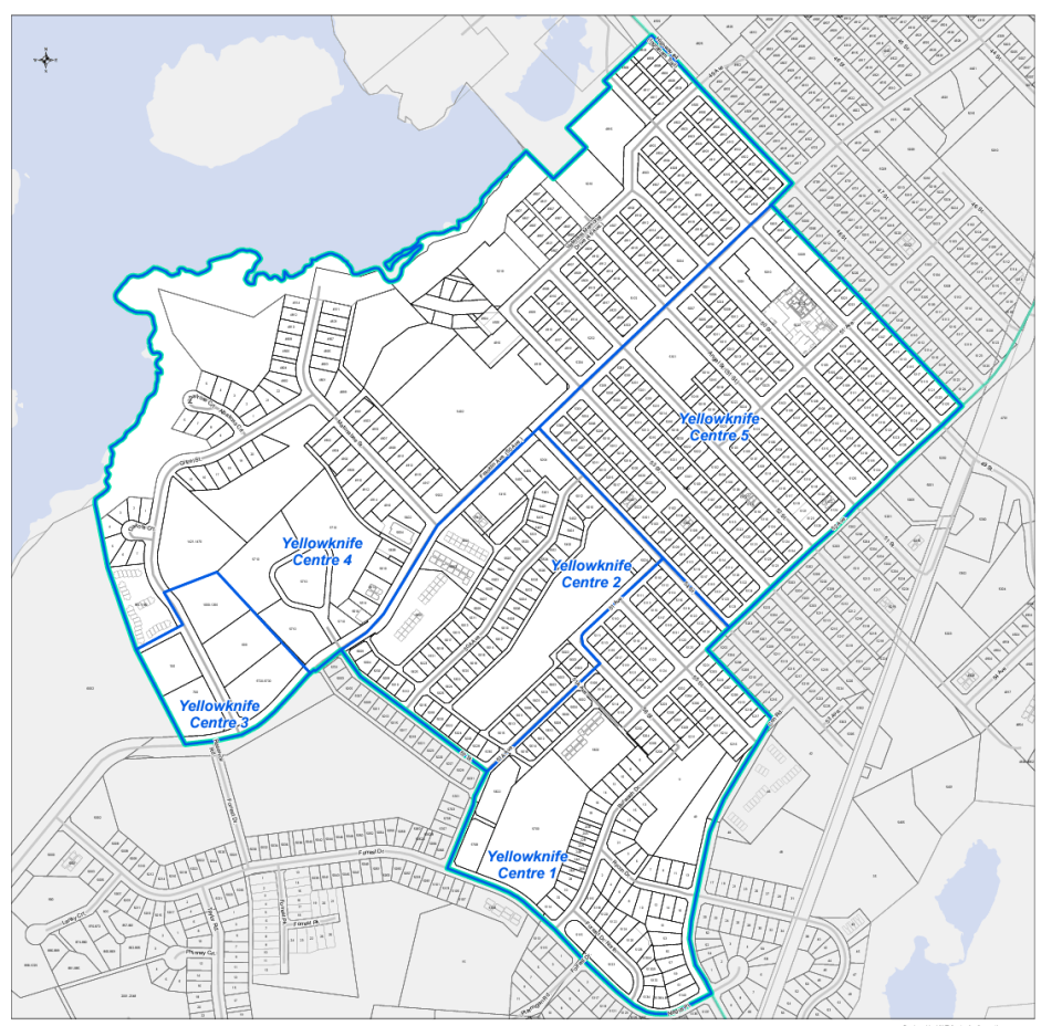 Elections NWT's map of Yellowknife Centre for the 2023 election.