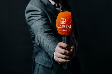A Cabin Radio microphone. Photo: Angela Gzowski