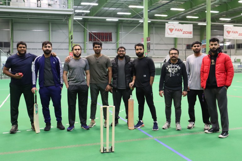 Cricketers at Yellowknife's fieldhouse. Aastha Sethi/Cabin Radio