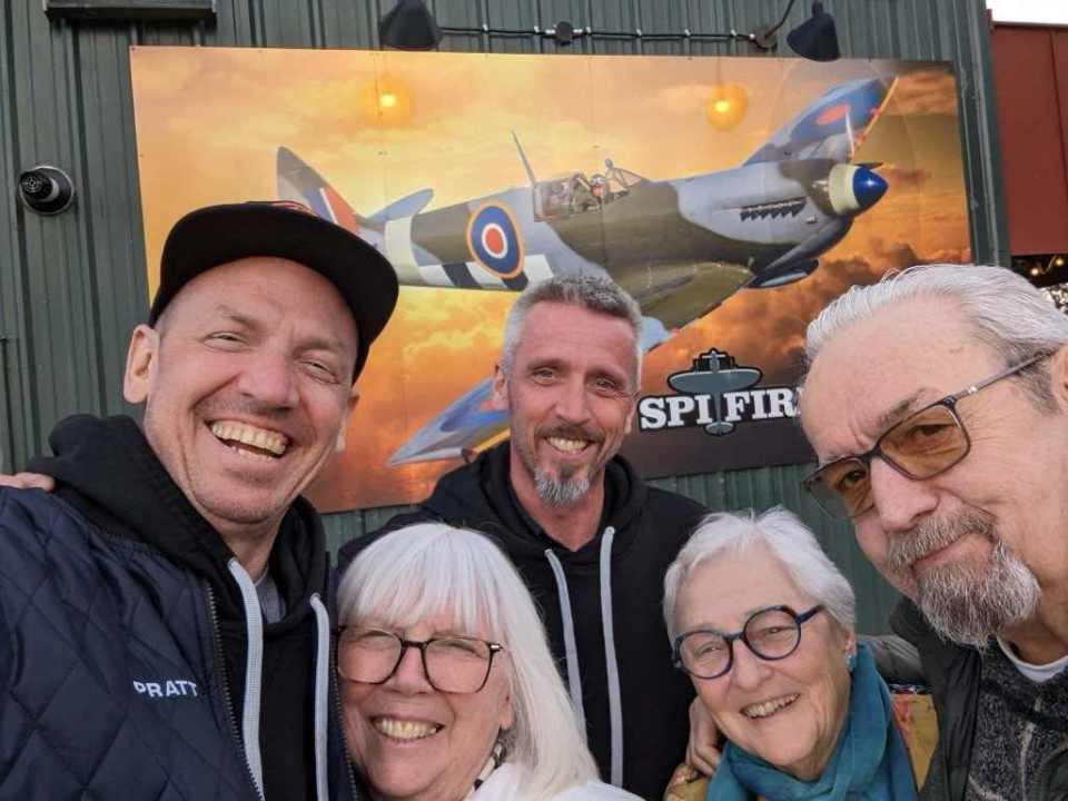 From left: Greg, mom Wendy, older brother Brad, stepmom Jose and dad Barney in Victoria. Photo: Submitted