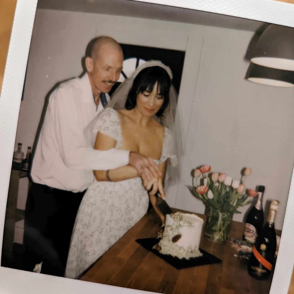 A Polaroid of Greg and Chrissie at their wedding in April 2022. Photo: Submitted