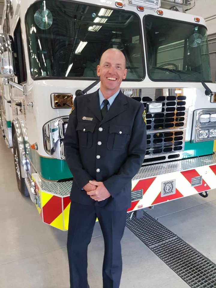 Greg at Yellowknife's fire hall. Photo: Submitted