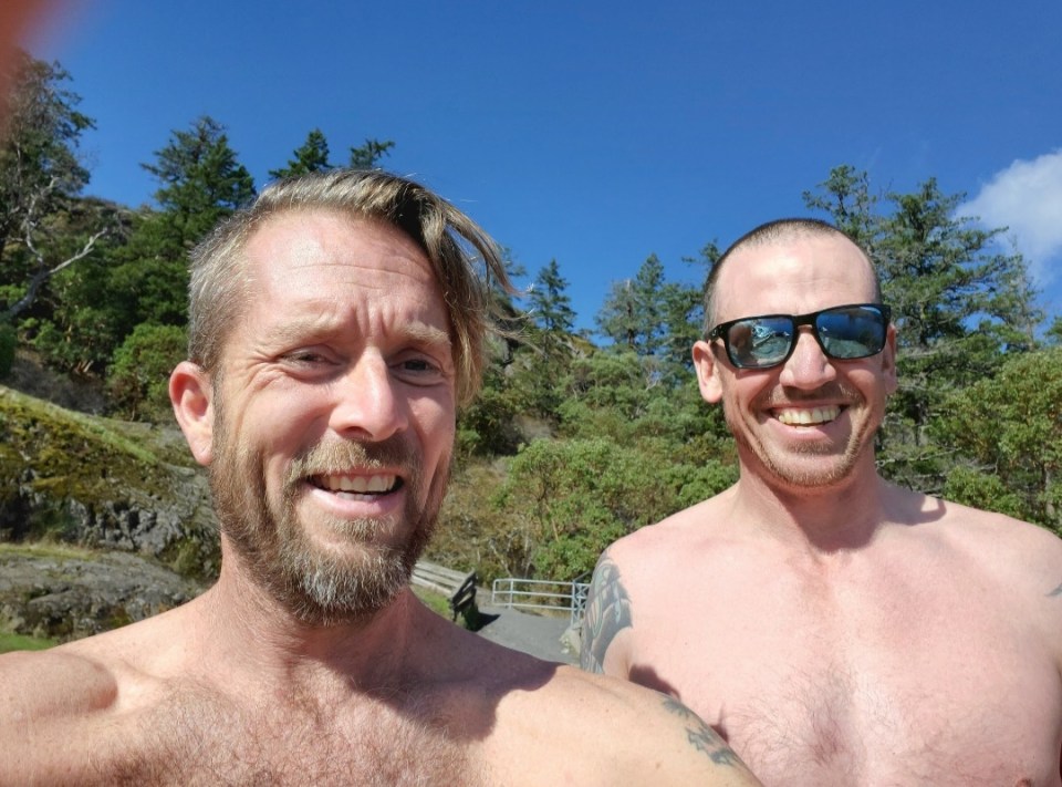 Mike Ferguson, left, with Greg. Photo: Submitted