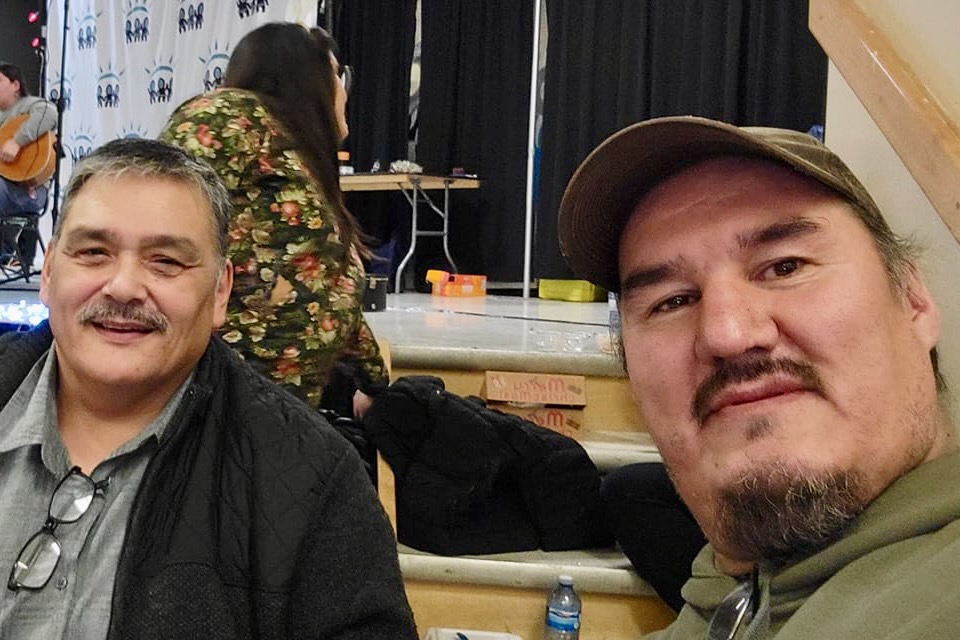 Rory, right, with ulu maker Darrel Nasogaluak. Photo: RKV Blades