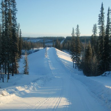 The Mackenzie Valley Winter Road in February 2024. Photo: GNWT