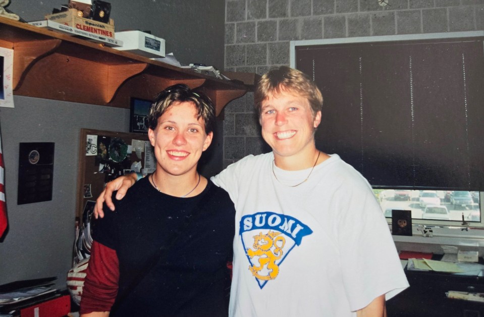 Ali with Carol Mullins, her coach during her first two years at Cornell. Photo: Submitted
