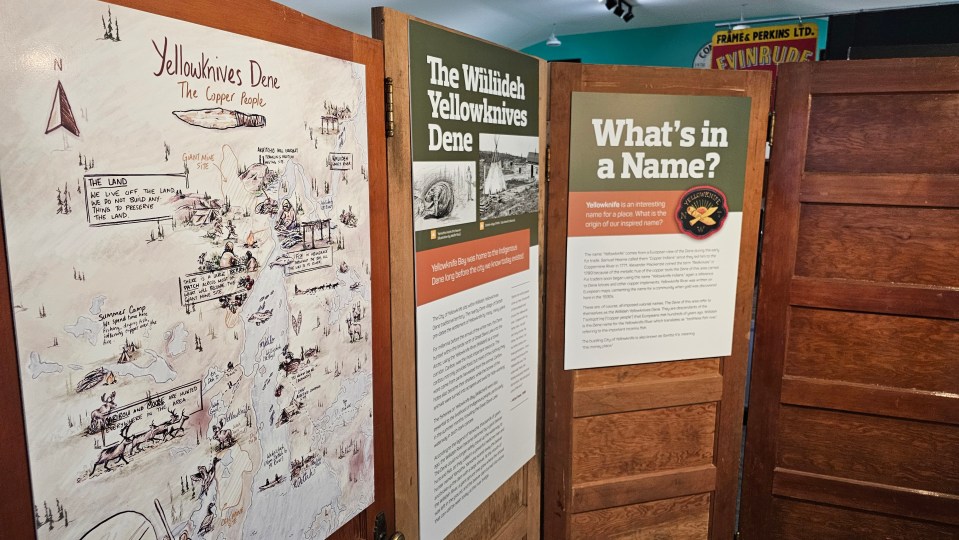 Displays about the history of the Yellowknives Dene.
