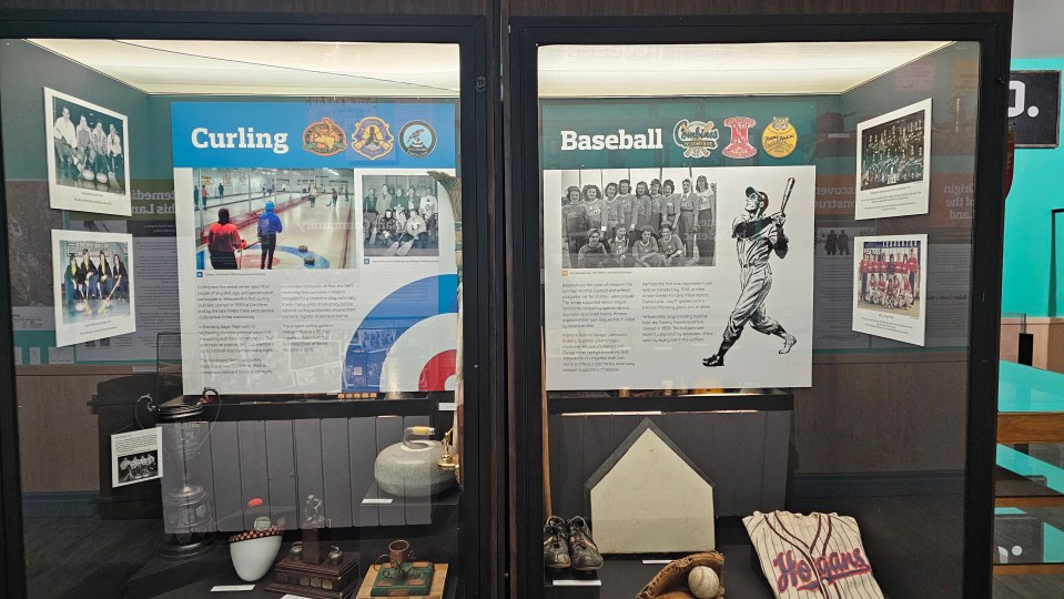Displays dedicated to Yellowknife's sporting history.