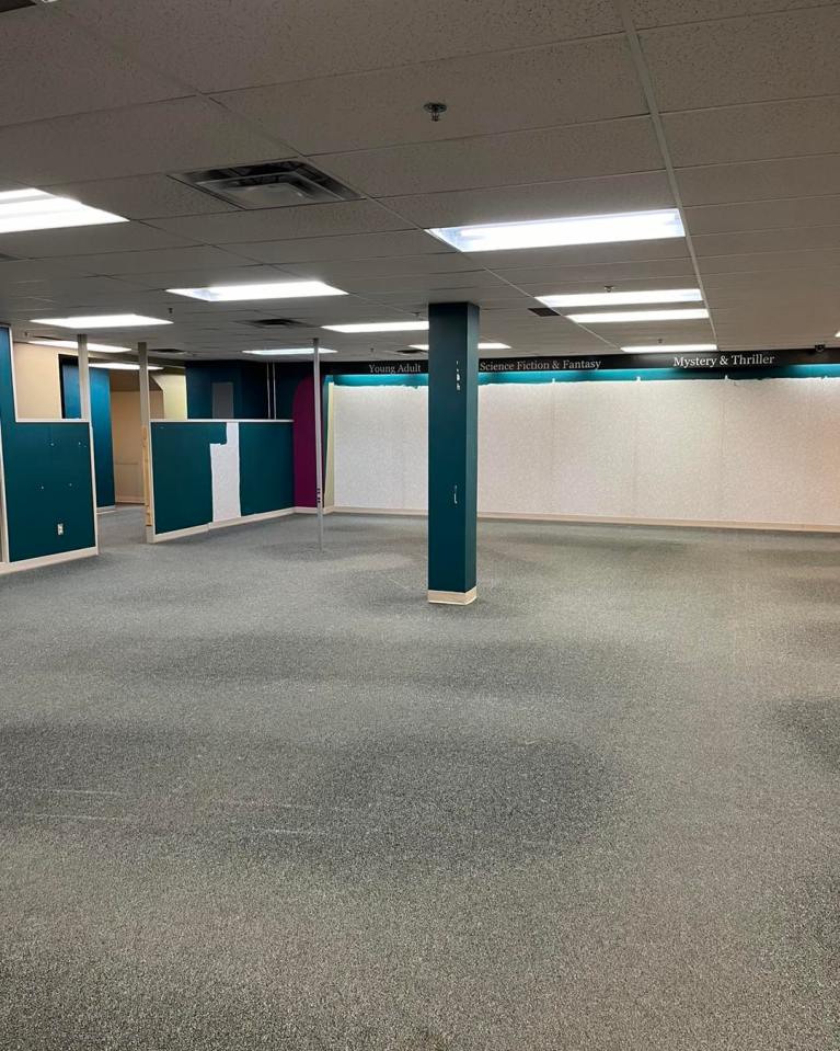 The carpet in the old store, with the move-out virtually complete. Photo: Yellowknife Book Cellar