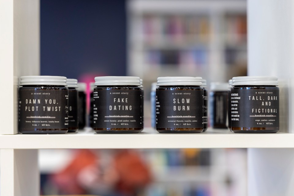 Candles for sale at the Book Cellar. Ollie Williams/Cabin Radio
