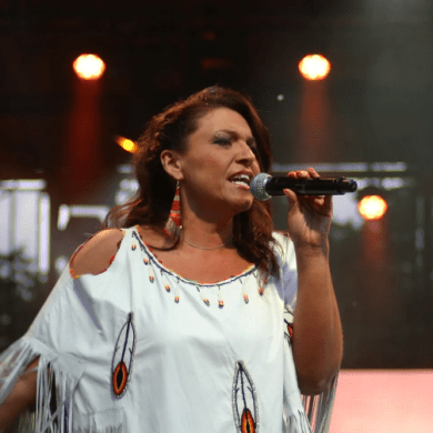 A photo published to Yvonne St Germaine's website shows her during a performance.